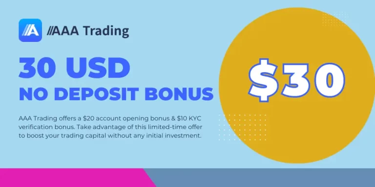 AAA Trading $30 No Deposit Bonus