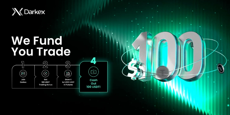 Darkex $100 Crypto No Deposit Bonus
